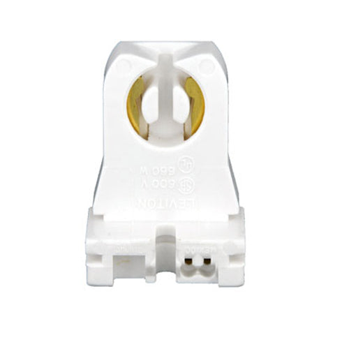 Leviton 23351, Standard Fluorescent Lampholder, Medium G13 Bi-Pin, Low Profile, Slide-On, Turn-Type, Shunted, Quick-Connect 18AWG Solid or Str. Tinned, White, 10 Packs