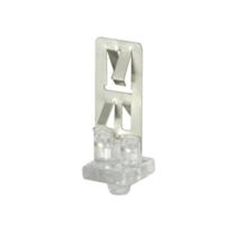 Leviton 23452-MTL, Lamp End Support Clip, Long Version, Snap-In Stainless Steel with Lexan Base, For Use with Long Twin Tube Fluorescent with Horizontally Installed 2G11 Base, Clear, 4 Packs