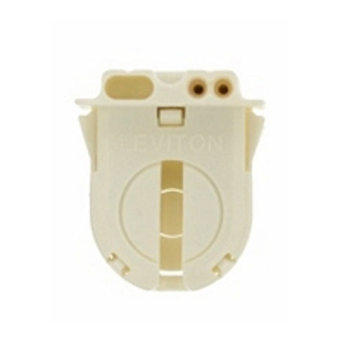 Leviton 23652-NP, Fluorescent Lampholder, Medium Bi-Pin, Turn Type with Lamp Lock, Dedicated T8, Snap-In Mounting, Body Marked UL and CSA, Without Locator Post, With Internal Shunt (Cover Marked with 'S'), White, 4 Packs