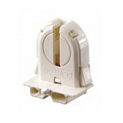 Leviton 23652-WP, Fluorescent Lampholder, Medium Bi-Pin, Turn Type, Dedicated T8, Snap-In Mounting, With Internal Shunt, White, 4 Packs