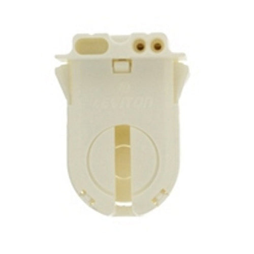 Leviton 23653-WWP, Fluorescent Lampholder, Medium Bi-Pin, Turn Type with Lamp Lock, Wide Wings For Snap In or Slide On Mount, Body Marked with UL and CSA, Without Locator Post, With Internal Shunt, Cover has "S" Molded on Back, White, 4 Packs