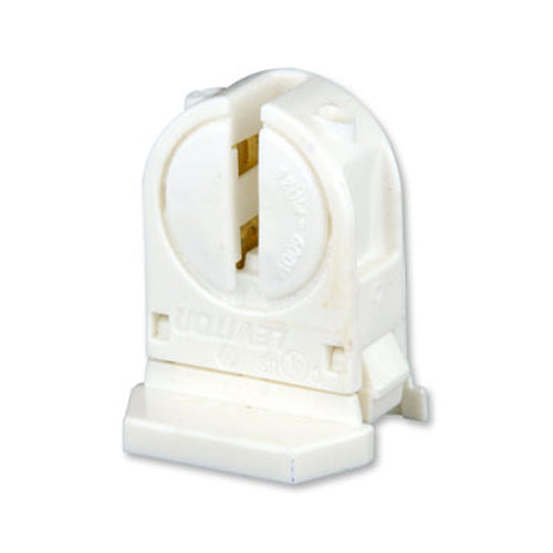 Leviton 23654-SNP, Standard Fluorescent Lampholder, Miniature Base, T5 Bi-Pin, Low Profile, Snap-In or Slide-ON, Lamp-Lock, Internal Shunt, Quickwire 18AWG Solid or Str Tinned, White, 2 Packs