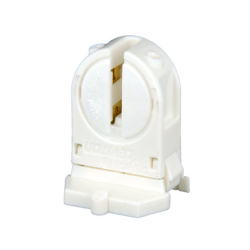 Leviton 23654-SWP, Standard Fluorescent Lampholder with Panel Locator Post, Miniature Base, T5 Bi-Pin, Low Profile, Snap-In or Slide-ON, Lamp-Lock, Internal Shunt, Quickwire 18AWG Solid or Str Tinned, White, 2 Packs