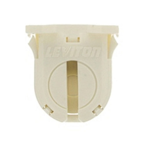 Leviton 23662-SWP, Fluorescent Lampholder, Dedicated T8, 16mm Lamp Center, Small Bi-Pin, Shunted, Turn Type with Lamp Lock, Snap-In with Post Mounted, UL and CSA, Bottom Load, White, 5 Packs