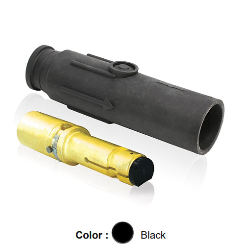 Leviton 23L23-SE, 23 Series Latching Taper Nose Single Pole Cam-Type Male Plug, Industrial Grade, Crimp Tube Termination, 500-750 MCM Cable, 690 Amp Max, Black