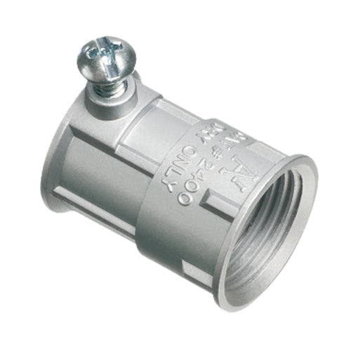 Arlington 2400, Zinc Combination Coupling, 1/2" EMT to 1/2" Female Threaded, Silver, 50 Packs