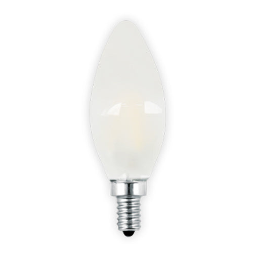 Votatec VO-FCAW5.5-120-30-F-D, LED Candle Filament, 120V, 5.5W, 500 Lumens, Frosted, 3000K Soft White, E12 Base