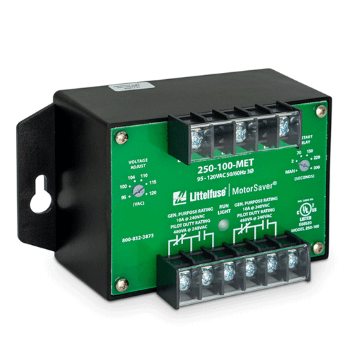 Littelfuse 250-100-MET, 250A Series, 3-Phase Voltage/Phase Monitor, Voltage Sensing AC 95 ~ 120VAC, DPDT (2 Form C)
