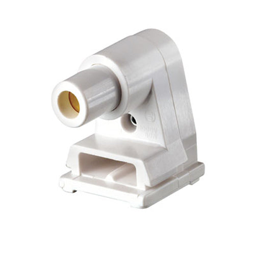Leviton 2536, Standard Fluorescent Lampholder, Slimline Base, Single Pin, Pedestal, Slide-On Lock-On, Plunger, Quickwire 18AWG Solid or Str Tinned, White, 2 Packs