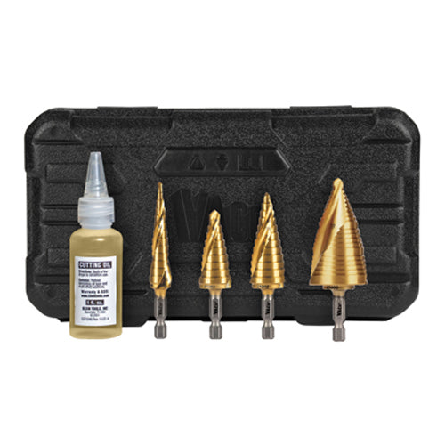 Klein Tools 25950, Step Bit Kit, Spiral Double-Fluted, VACO, 4-Piece
