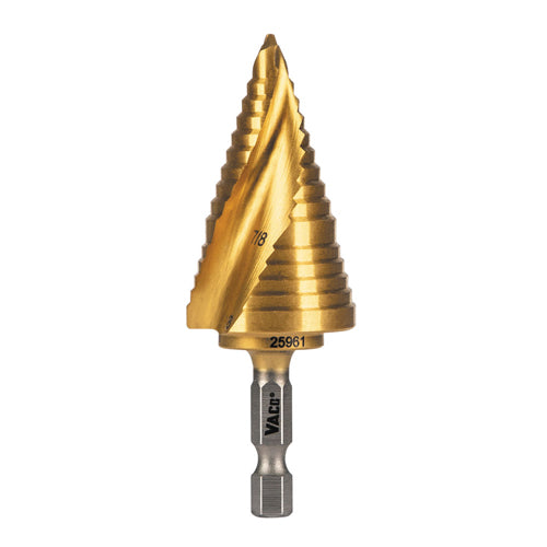 Klein Tools 25961, 2-Step Drill Bit, Double-Fluted, 7/8-Inch to 1-1/8-Inch