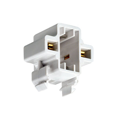 Leviton 26719-100, Compact Fluorescent Lampholder, 75W 600V, G23, G23-2 Base, 5W 7W 9W 2-Pin, Horizontal, Snap-In, White Color Code, Quick-Connect 18AWG Solid or Str. Tinned, White Body, 2 Packs