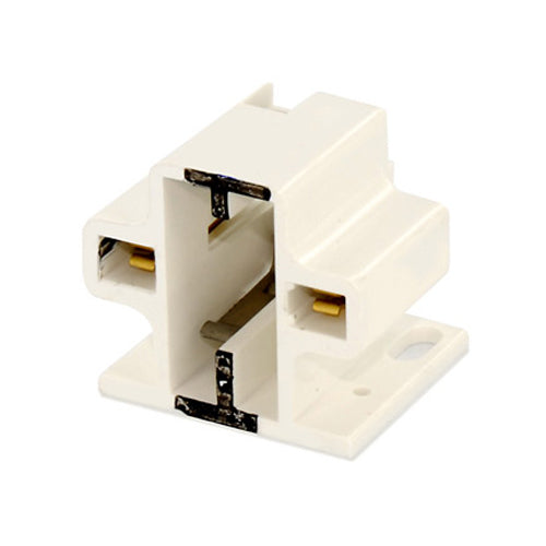 Leviton 26720-200, Compact Fluorescent Lampholder, GX23, GX23-2 Base, 2-Pin, Horizontal, Screw-Down, Black Color Code, Quick-Connect 18AWG Solid or Str. Tinned, White Body, 2 Packs