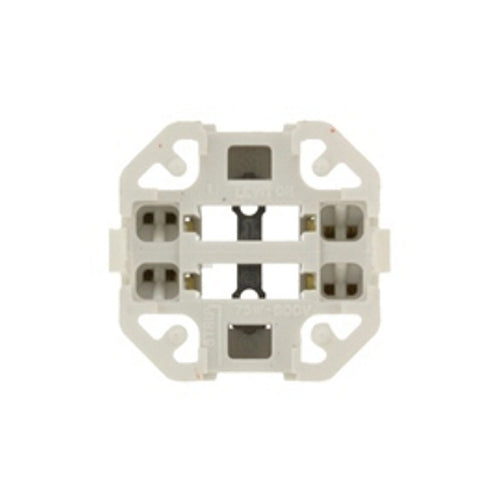 Leviton 26725-423, Compact Fluorescent Lampholder, G24Q-3/GX24Q-3 Base, 26W 32W 4-Pin, Vertical, Bottom Snap-In, Orange Color Code, Quick-Connect 18AWG Solid or Str. Tinned, White Body