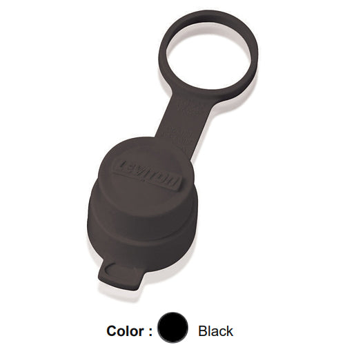 Leviton 28W-B, Wetguard Watertight Cap for 30 Amp Locking Plug, Wetguard IP66, Black