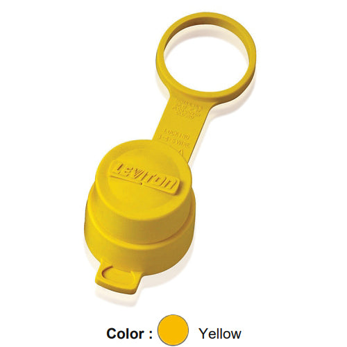 Leviton 28W, Wetguard Watertight Cap for 30 Amp Locking Plug, Wetguard IP66, Yellow