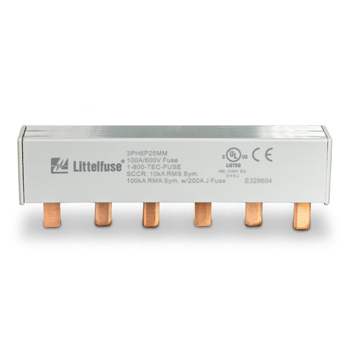 Littelfuse POWR Busbar 100A Power Distribution System, 600Vac/Vdc, 3 Phase, 6 Pole, 25mm² Cross Section, 3PH6P25MM