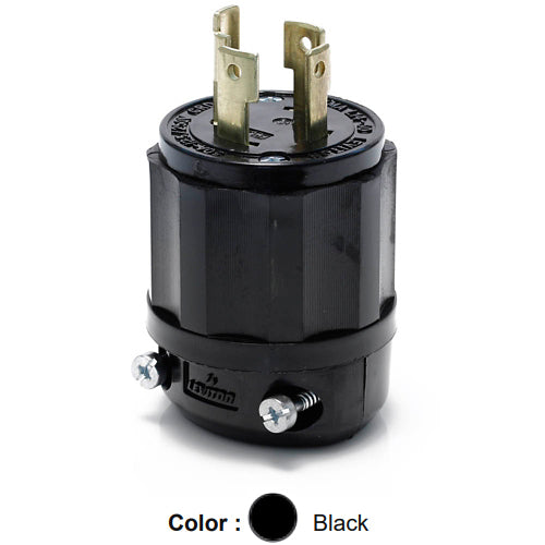 Leviton 2711-B, Locking Plug, Industrial Grade, 30A 125/250V, NEMA L14-30P, 3-Pole, 4-Wire, Grounding, All Black