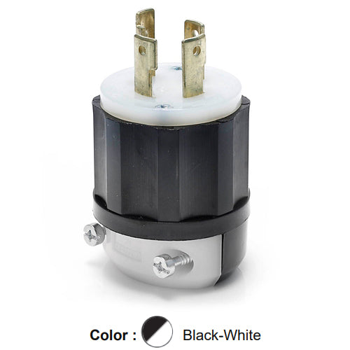 Leviton 2731, Locking Plug, Industrial Grade, 30A 480V, 3-Phase, NEMA L16-30P, 3-Pole, 4-Wire, Grounding, Black/White
