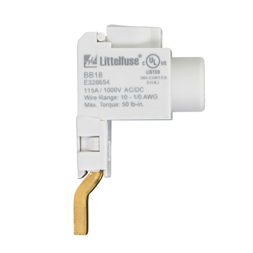 Littelfuse POWR Busbar Series 115A  Power Feed Lug, Busbar Terminal, 3 Phase, 1000Vac/Vdc, BB18