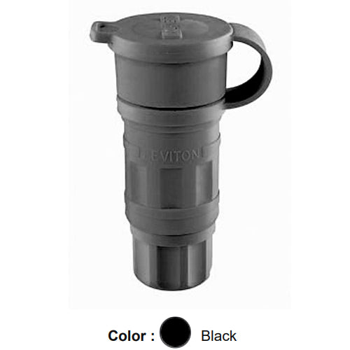 Leviton 27W81-B, Wetguard Watertight Locking Connector, Industrial Grade, 3-Phase Y, 20A 120/208V, NEMA L21-20R, 4-Pole, 5-Wire, Grounding, Black