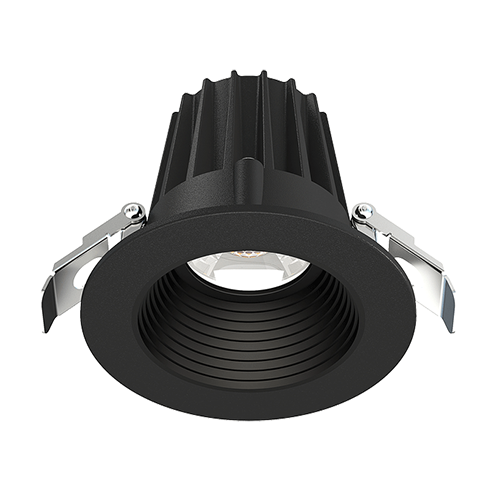 Lotus JXL-COB02-R09W-5CCT-BK-2RR-BF-BK, 2" Round Black Recessed Economy LED, 120VAC, 9W, 5CCT, 510-620 Lumens, Baffle Black, 36° Beam Angle