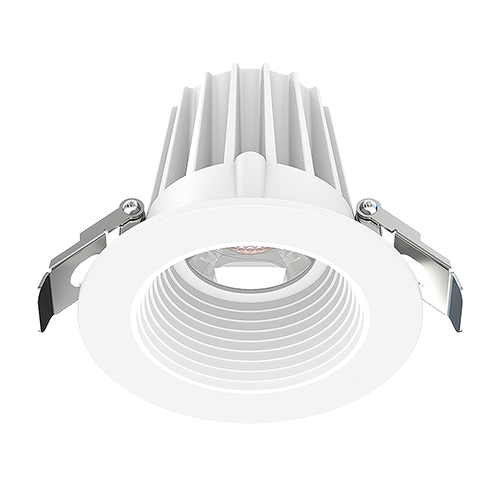 Lotus JXL-COB02-R09W-5CCT-WH-2RR-BF-WH, 2" Round White Recessed Economy LED, 120VAC, 9W, 5CCT, 560-690 Lumens, Baffle White, 36° Beam Angle