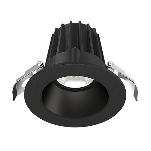 Lotus JXL-COB02-R09W-5CCT-BK-2RR-SM-BK, 2" Round Black Recessed Economy LED, 120VAC, 9W, 5CCT, 510-620 Lumens, Smooth Black, 36° Beam Angle