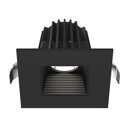Lotus JXL-COB02-S09W-5CCT-BK-2SR-BF-BK, 2" Square Black Recessed Economy LED, 120VAC, 9W, 5CCT, 470-570 Lumens, Baffle Black, 36° Beam Angle