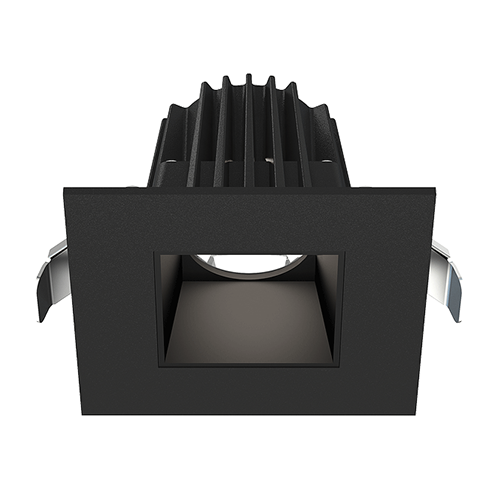 Lotus JXL-COB02-S09W-5CCT-BK-2SR-SM-BK, 2" Square Black Recessed Economy LED, 120VAC, 9W, 5CCT, 470-570 Lumens, Smooth Black, 36° Beam Angle