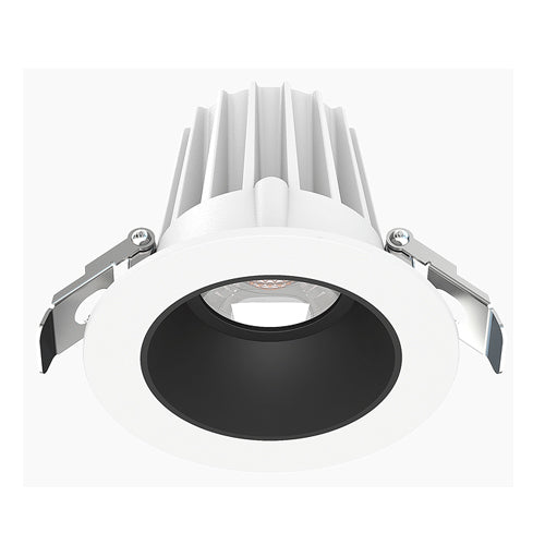 Lotus JXL-COB02-R08W-CCT-WH-2RR-SM-BK, 2" Round White Recessed Economy LED, 120VAC, 8W, 3CCT, 520/570/550 Lumens, Smooth Black Reflector, 36° Beam Angle