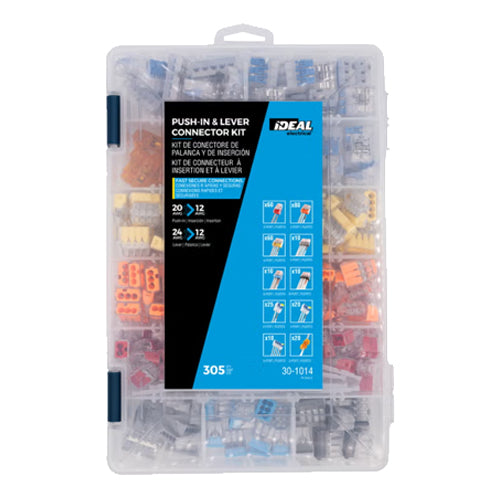Ideal Industries 30-1014, In-Sure® Lever and Push-In Assorted Connectors Kit, 305-Piece