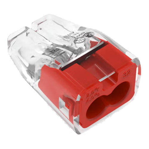 Ideal Industries 30-1032J, In-Sure® Push-In Wire Connector, Model 32 2-Port Red, Jar of 300
