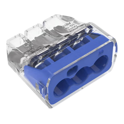 Ideal Industries 30-1039J, In-Sure® Push-In Wire Connector, Model 39 3-Port Blue, Jar of 150