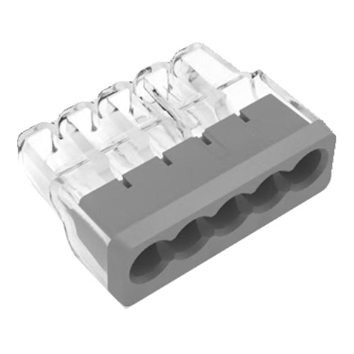 Ideal Industries 30-1087J, In-Sure® Push-In Wire Connector, Model 87 5-Port, Grey, Jar of 200