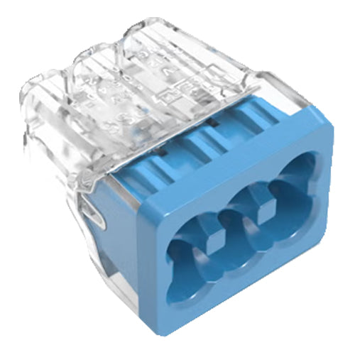 Ideal Industries 30-1088J, In-Sure® Push-In Wire Connector, Model 88 6-Port, Blue, Jar of 200