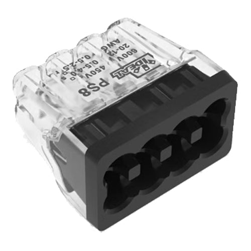 Ideal Industries 30-1090J, In-Sure® Push-In Wire Connector, Model 90 8-Port, Black, Jar of 150