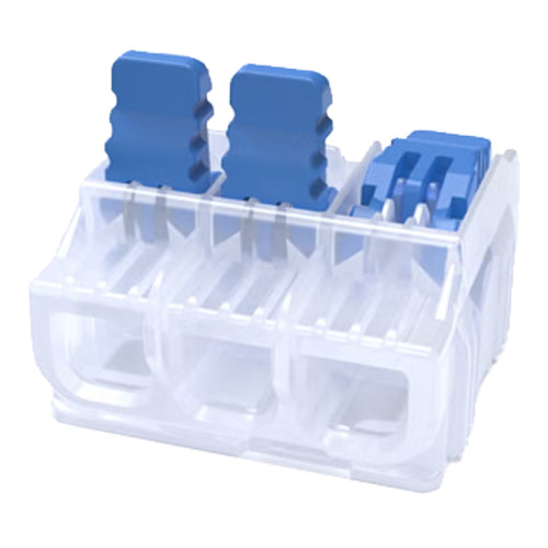 Ideal Industries 30-10L23, In-Sure® Lever Wire Connector, 3-Port, Blue, Box of 100
