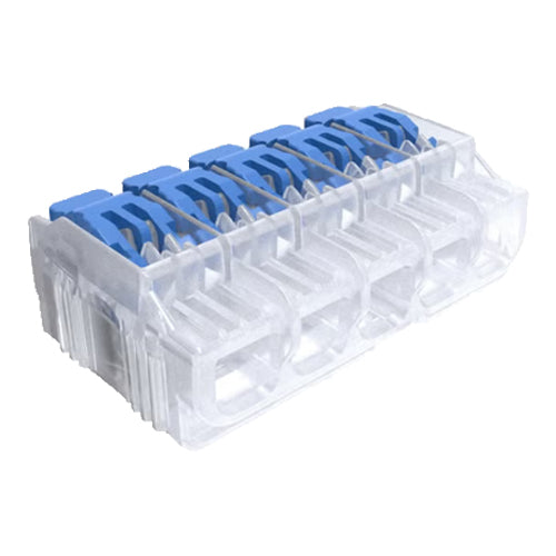 Ideal Industries 30-10L25, In-Sure® Lever Wire Connector, 5-Port, Blue, Box of 75