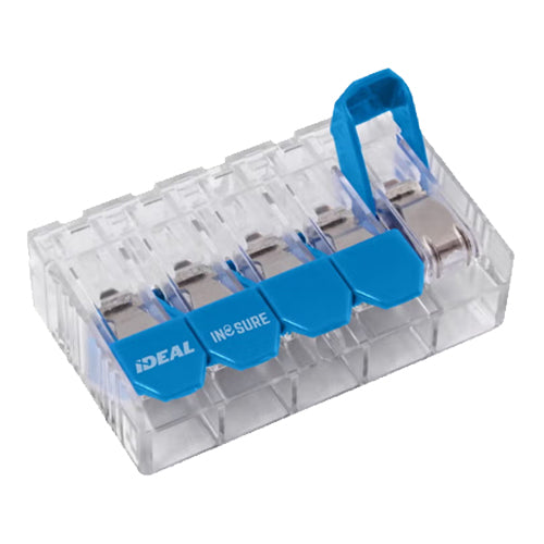 Ideal Industries 30-15L35J, In-Sure® Lever Wire Connector, 10 AWG, 5-Port, Jar of 125