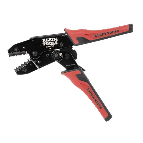 Klein Tools 3006CR, Ratcheting Non-Insulated Terminal Crimper, 10 to 22 AWG Wire