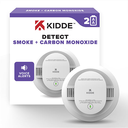 Kidde 30CUAR-VCA, DETECT Series Combination Smoke & Carbon Monoxide Alarm, Hardwired with AA Backup Battery and Voice Alerts, Ordering P/N #: 21032773