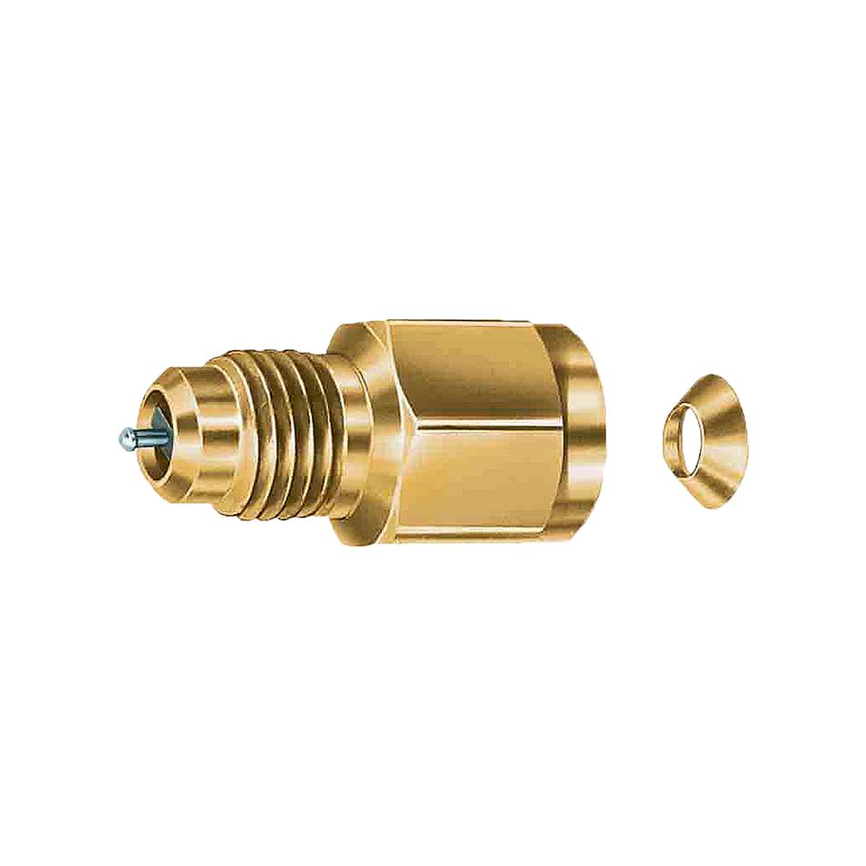 Alltemp 02-C31614-B, MPT Flare Connection and Flare Fitting Adapter, 1/4'' Female SAE with Copper Gasket