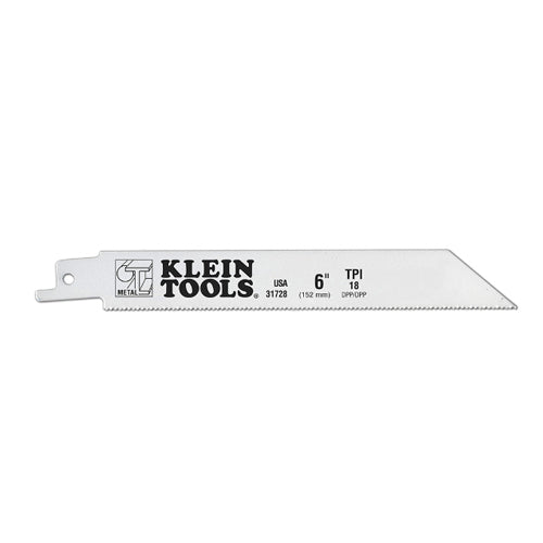 Klein Tools 31728, Reciprocating Saw Blades, 18 TPI, 6-Inch, 5-Pack