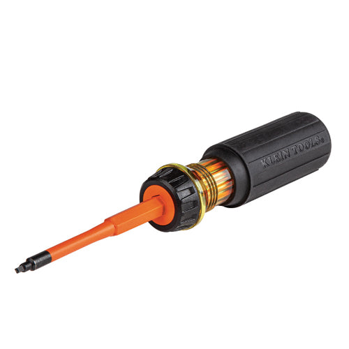 Klein Tools 32287, Flip-Blade Insulated Screwdriver, 2-in-1, Square Bit #1 and #2
