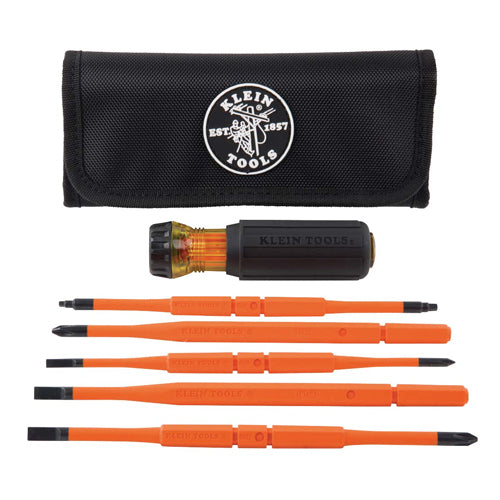 Klein Tools 32288, 8-in-1 Insulated Interchangeable Screwdriver Set