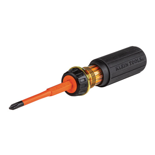 Klein Tools 32293, Flip-Blade Insulated Screwdriver, 2-in1, Ph Bit #2, Sl Bit 1/4-Inch
