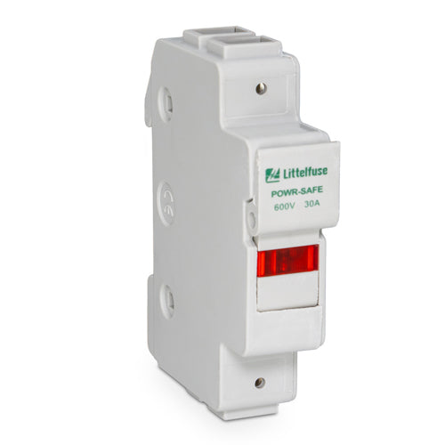 Littelfuse LPSM QC Series 30A POWR-SAFE Fuse Holder With Quick Connect Terminal, 1 Pole, 600Vac/dc, LPSM0001ZQCID
