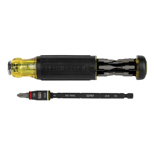 Klein Tools 32304, 14-in-1 HVAC Adjustable-Length Impact Screwdriver with Flip Socket