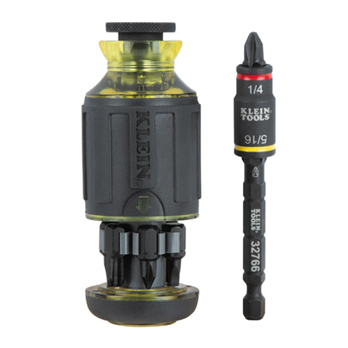 Klein Tools 32308F, 10-in-1 Impact-Rated Stubby Driver Set with Flip Socket